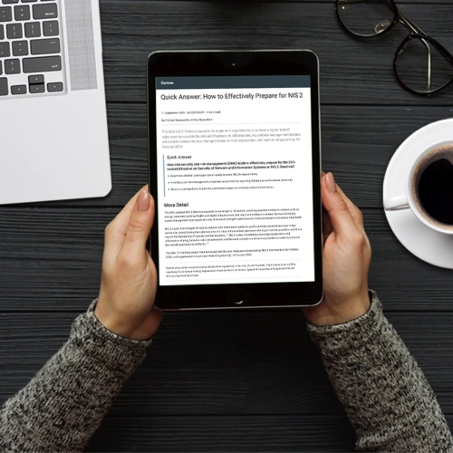 Quick Answer: How to Effectively Prepare for NIS 2 - A Gartner® Report